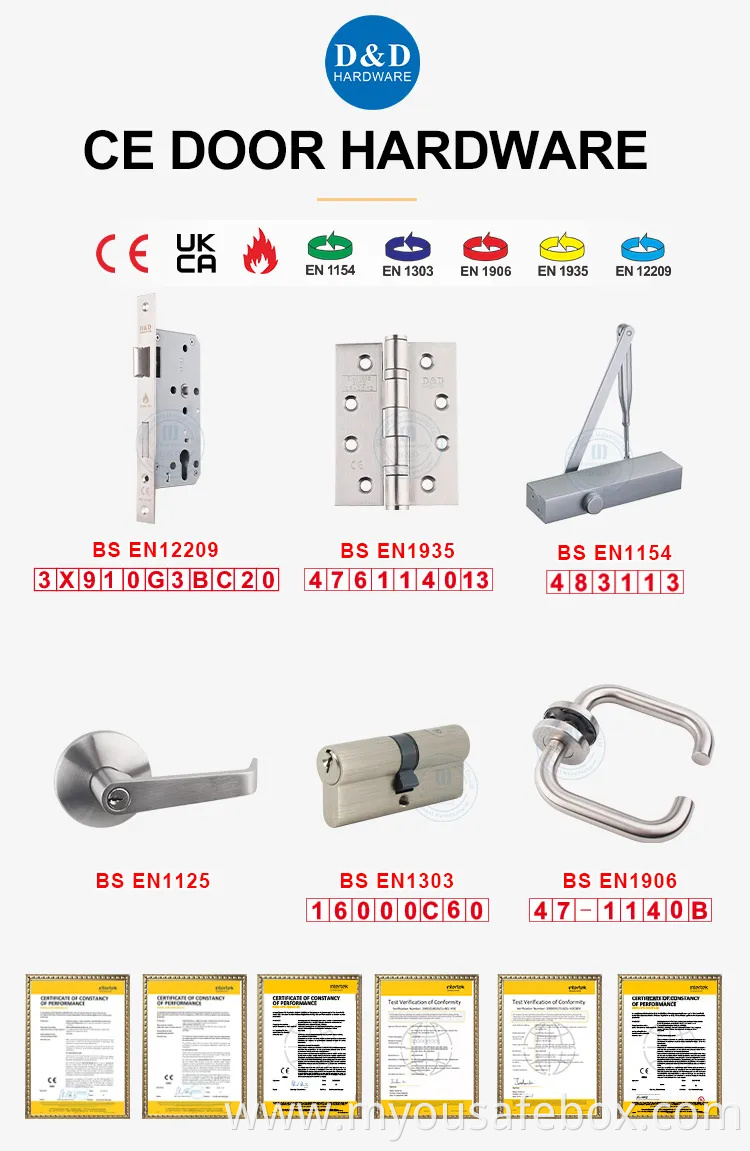 CE Security Euro Fire Rated Stainless Steel Safe Mortise Handle Metal Sash SUS Commercial Wooden Cylinder Magnetic Key Zinc Sliding Inner Guangdong Door Lock